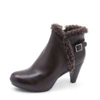 Bata 拔佳冬深啡小牛皮/啡色羊毛女鞋ARS48R 35
