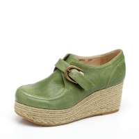 Teenmix 天美意2012橄榄绿染擦色软牛皮女皮鞋6BT22D 37