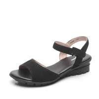 Bata 拔佳2012年夏季新款黑磨牛皮女凉鞋ASR07D 38