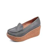 Tata 他她2012年秋季深绿打蜡羊皮松糕鞋2RX02D 37