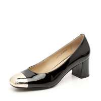 Belle 百丽2012秋季黑漆牛粗跟鞋 3A912D 36