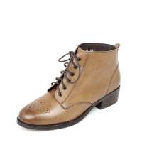 Bata 拔佳2012冬季黄棕打蜡牛皮女鞋ATN43D 36