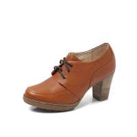 Teenmix 天美意2012秋季棕色荔纹牛皮女皮鞋6IE22D 35