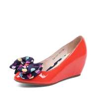 Teenmix 天美意2012年秋季红色漆牛皮女皮鞋6JJ01D 37