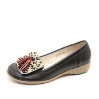 Teenmix 天美意2012秋季俏皮流苏豹纹拼接休闲鞋黑色CEY08D 35