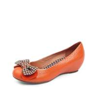 Teenmix 天美意2012年秋季橙色绵羊皮女皮鞋CRR14D 36