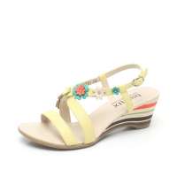 Teenmix 天美意2012年夏季黄色绵羊皮女皮凉鞋CRZ21D 34