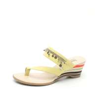 Teenmix 天美意2012年夏季黄色绵羊皮女皮凉鞋CRZ25D 38