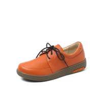 Teenmix 天美意2012秋季桔色荔纹牛皮女皮鞋CTR33D 34