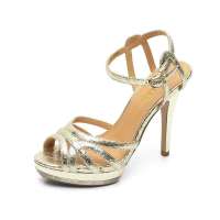 Belle 百丽2012夏季金色裂面贴膜牛女凉鞋 3QJ30D 34