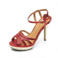 Belle 百丽2012夏季红色裂面贴膜牛女凉鞋 3QJ30D 39