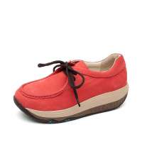 Teenmix 天美意2012秋季甜美果色真皮厚底摇摇鞋红色CVW27D 33