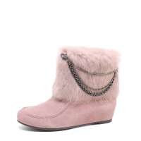 Teenmix 天美意秋季粉色牛?女低靴雪地靴F70-32 34