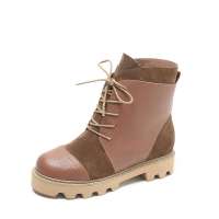Teenmix 天美意2012秋季棕色牛皮女皮靴019-2D 35