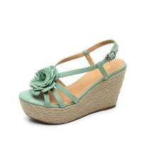 Belle 百丽2012夏季青绿磨砂胎牛女凉鞋 3VK34D 36