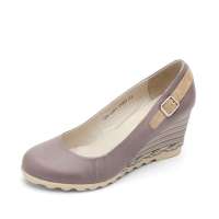 Teenmix 天美意2012春季浅灰蜡染羊/明黄羊绒女单鞋329-10 36