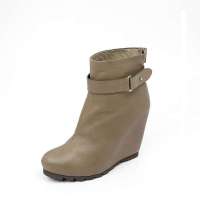 Staccato 思加图灰色胎牛皮9BI02D女皮靴冬季 35