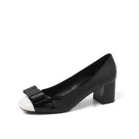 Staccato 思加图2012秋季黑色胎牛漆皮/白色胎牛漆皮女皮鞋9CO07D 38