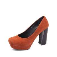 Staccato 思加图2012年秋季棕红色羊绒面皮女皮鞋9HQ06D 36