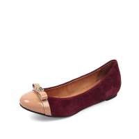 Staccato 思加图2012年秋季酒红色羊绒面皮/粉杏色胎牛漆皮女皮鞋9HS02D 36