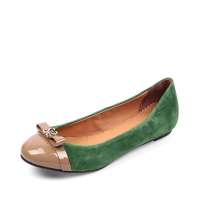 Staccato 思加图2012年秋季绿色羊绒面皮/灰啡色胎牛漆皮女皮鞋9HS02D 36