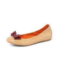 Staccato 思加图2012杏色绵羊漆皮/深红色胎牛漆皮女皮鞋9HY12D 34