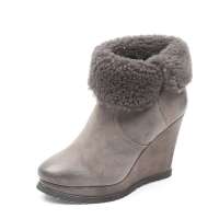 Staccato 思加图军绿色羊绒镶色女皮靴(绒里)EI508R 40