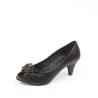 Staccato 思加图春季黑色绵羊皮女皮凉鞋EL705D 37