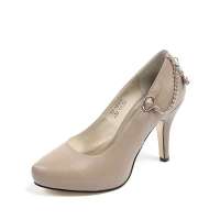 Belle 百丽2012春季驼色牛皮女单鞋 53-339 35