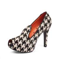 Staccato 思加图2012年秋季米黑色牛毛皮女皮凉鞋EUS54D 37