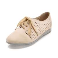 Teenmix 天美意春季米白色打蜡皮女鞋988-33 37