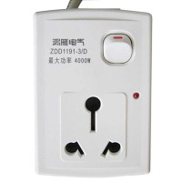 鸿雁大功率空调专用插座ZDD1191/D 3m