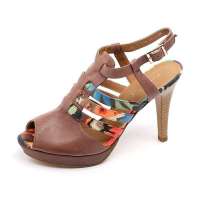 Kisscat 接吻猫白腊软牛皮/贴膜布女鞋EK1322-06LA棕色 39