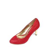 Kisscat 接吻猫布纹反绒 女鞋 大红 36