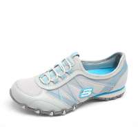 Skechers斯凯奇女休闲单鞋BIKERS - BUZZWORTHY21046/GYBL(亮灰/银色) 37