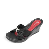 Skechers斯凯奇2012春夏黑色女子坡跟凉鞋37802/B LK 38