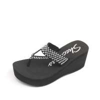 Skechers斯凯奇2012春夏黑色女子坡跟凉鞋37842/B LK 38