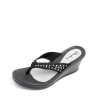 Skechers斯凯奇2012春夏黑色女子坡跟凉鞋38103/B LK 35