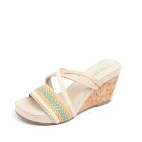 Skechers斯凯奇2012春夏米/混色女子坡跟凉鞋47494/NTMT 35