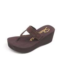 Skechers斯凯奇2012春夏巧克力色女子坡跟凉鞋37842/CHOC 39
