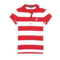 Skechers斯凯奇2012年春夏红白间式女短袖polo衫SAWS12112/RDWH M