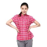 KingCamp 康尔健野 女款红色吸湿快干格子衬衣KW8053-9002 S