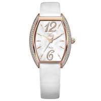 FEELS维纳斯F0041LRJ镶钻白贝母盘白皮带女表