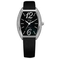 FEELS维纳斯F0041LRH镶钻黑贝母盘黑皮带女表