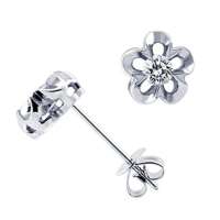 唯思8分18K白金耳环花之恋