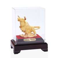 沐恩礼品 旺市金牛千足铸金绒沙金摆件汽车摆件0169