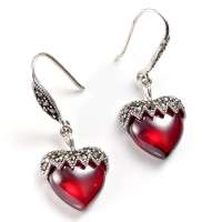 诺曼诺兰S925银镶石榴石马克塞石耳坠爱的镶嵌