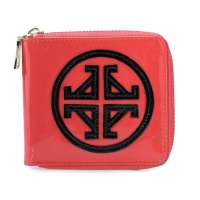 A-ZA/阿札 糖果撞色牛皮钱包3076秋桔红