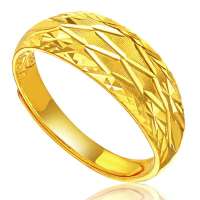 iJane简珠宝千足金黄金戒指丰盈