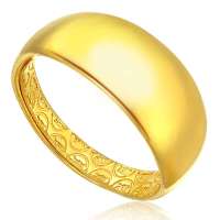 ijane简珠宝千足金黄金戒指如意